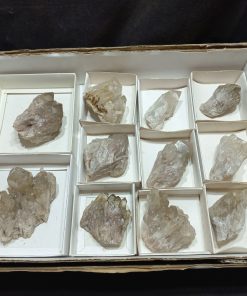 (WC015661) One Box Of 11 Natural Citrine Quartz Crystals From Congo