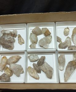 (W015533) One Box Of 28 Natural Citrine Quartz Crystals From Orange River