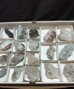 (WC015644) One Box Of 20 Haematite Included Smoky Quartz Crystals