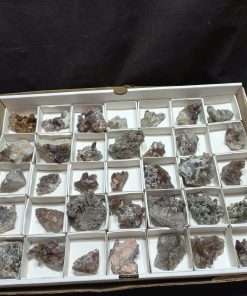 (WC015653) One Box Of 35 Haematite Included Smoky Quartz Crystals From Orange River