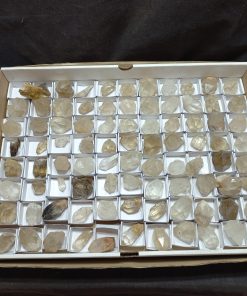 (WC015649) One Box Of 88 Natural Citrine And Smoky Quartz Crystals From Congo